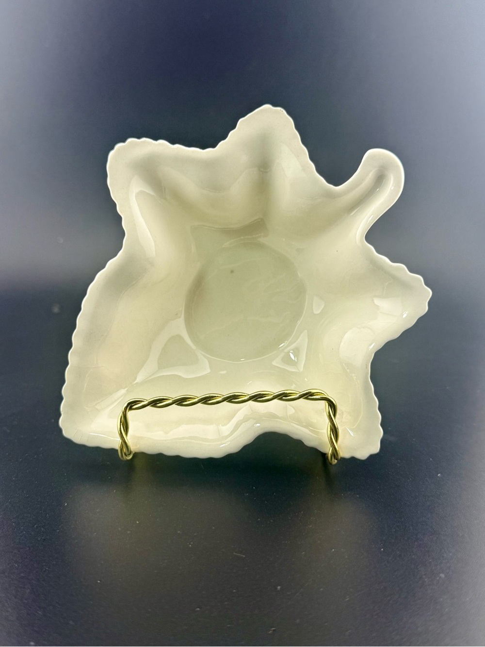 Vintage Spode Imperial Fancies White Embossed Leaf Trinket Candy Dish England